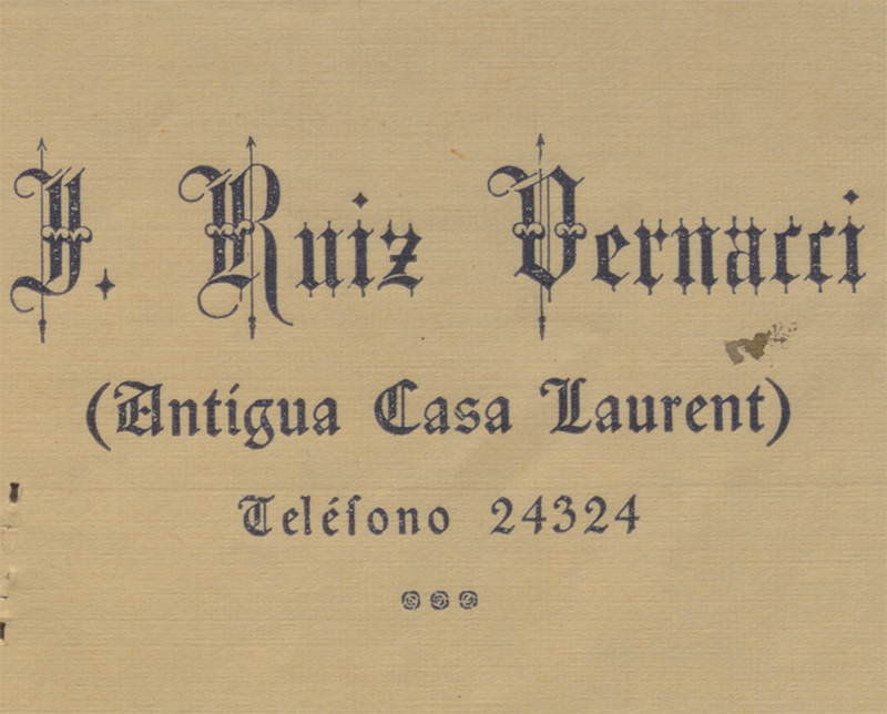 Imagen de membrete de una factura con información del negocio de Joaquín Ruiz Vernacci