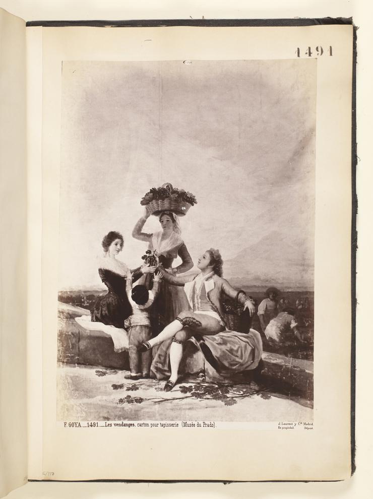 Imagen de La vendimia o El otoño de Goya, fotografiada por J. Laurent y Cía