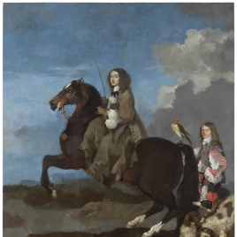 Cristina de Suecia, reina, a caballo